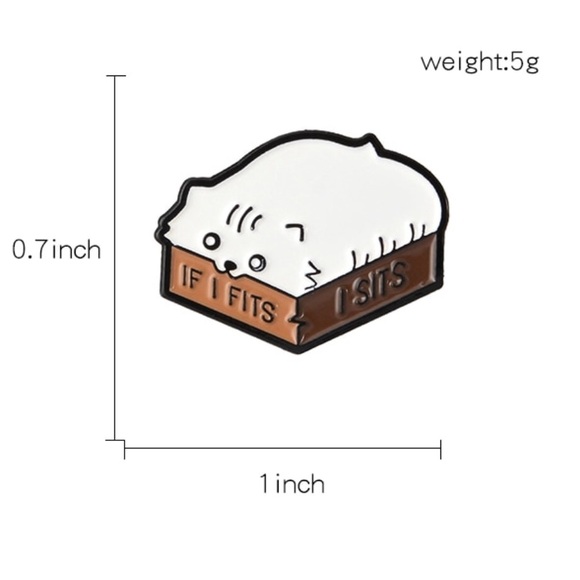 3/$23 🆕 Cute White Cat in Box Pin Brooch - Picture 3 of 6